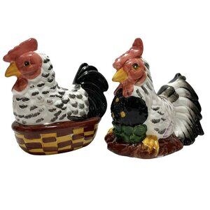 Vintage 1990s French Country Monte Carlo Las Vegas Split Tail Hen Rooster Shaker